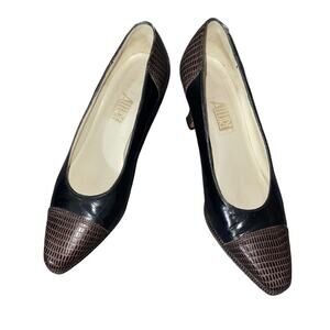 Allure Vintage heels pumps lizard print Size 6.5 Career Office Casual 90s Preppy